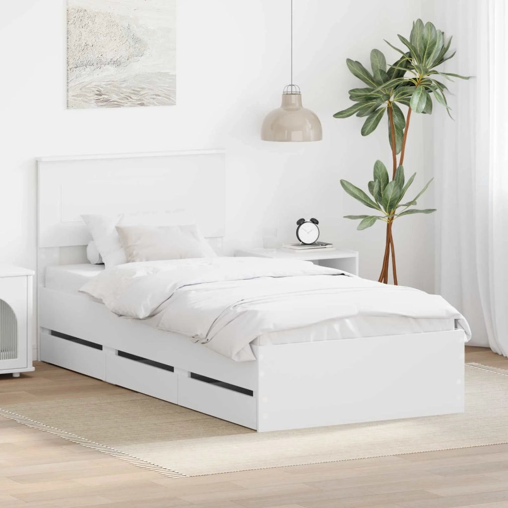 Struttura del letto Bianco 75 x 190 cm Legno Ingegnerizzato