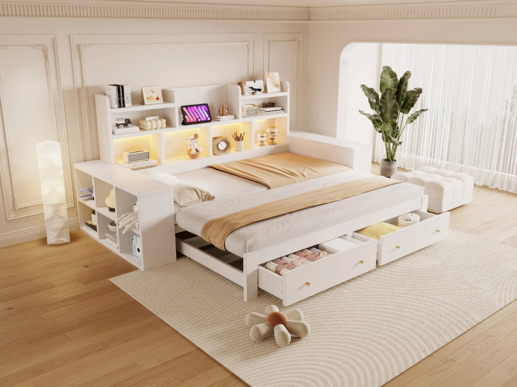 divano letto multifunzione mdf bianco 115 x 230 cm