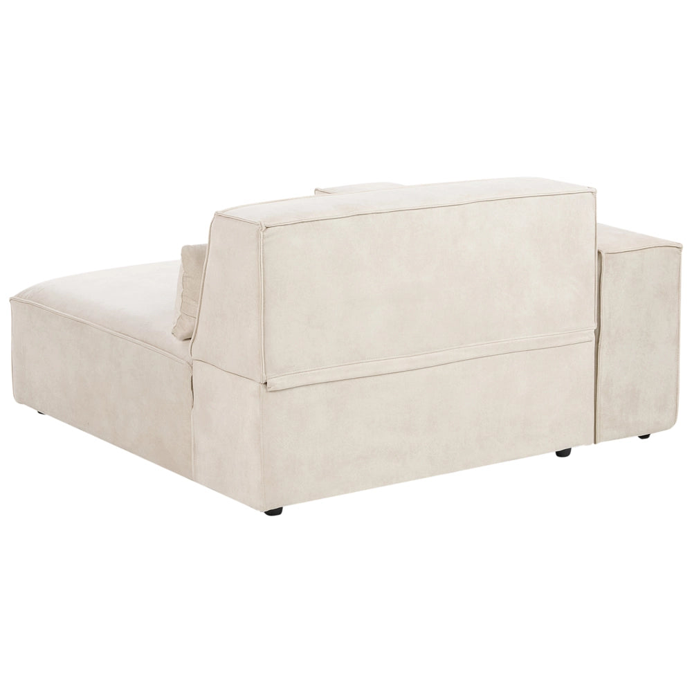 Divano angolare modulare a 2 posti a sinistra Divano componibile in velluto beige con gambe nere Soggiorno moderno