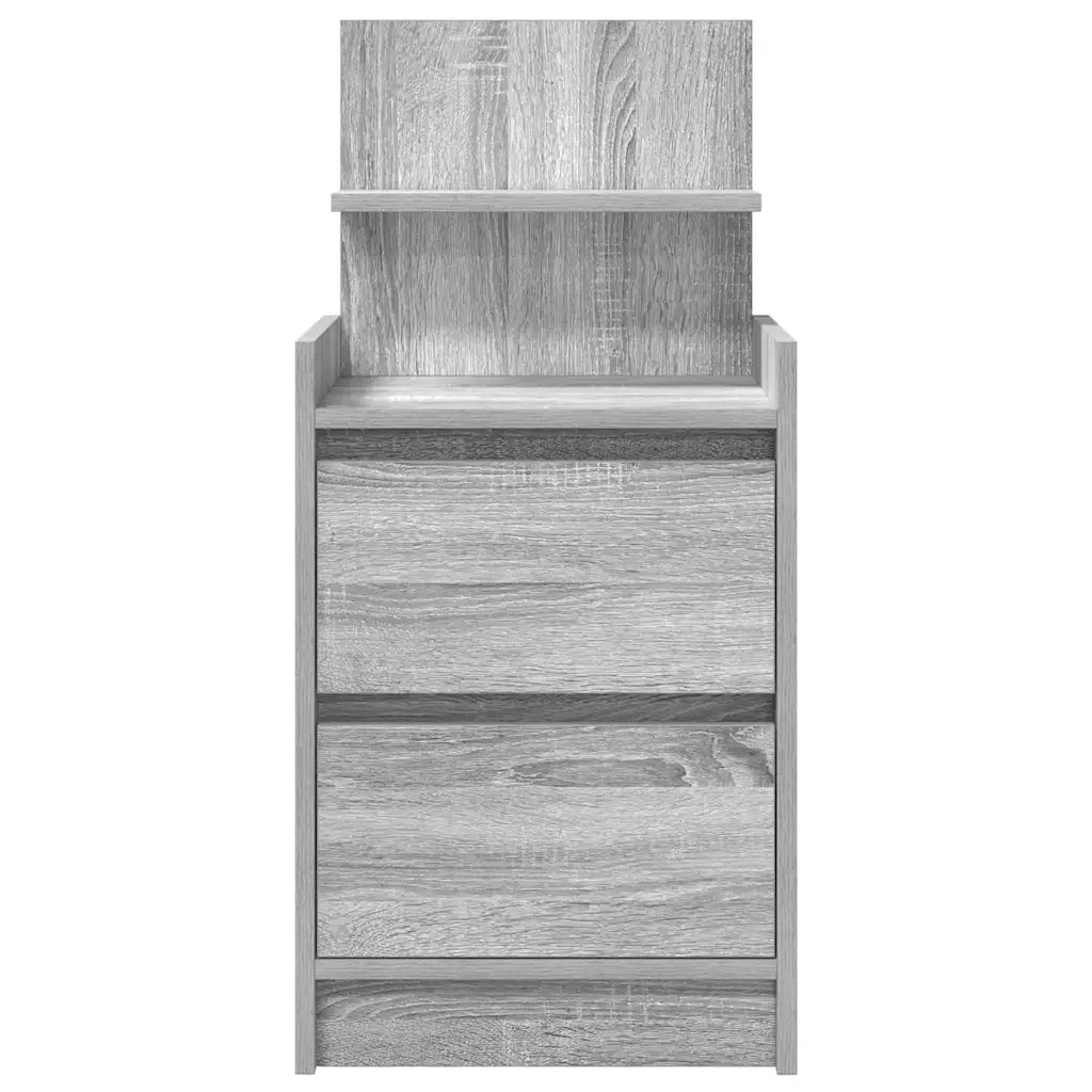 Comodini con 2 Cassetti 2 pz Grigio Sonoma 38x34x80 cm