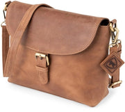Borsa da Spalla Vintage Catalina - Mida Tote con Cinturino (Camel)