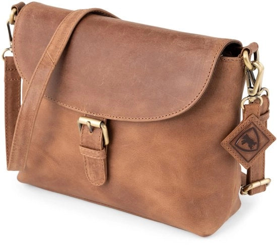 Borsa da Spalla Vintage Catalina - Mida Tote con Cinturino (Camel)