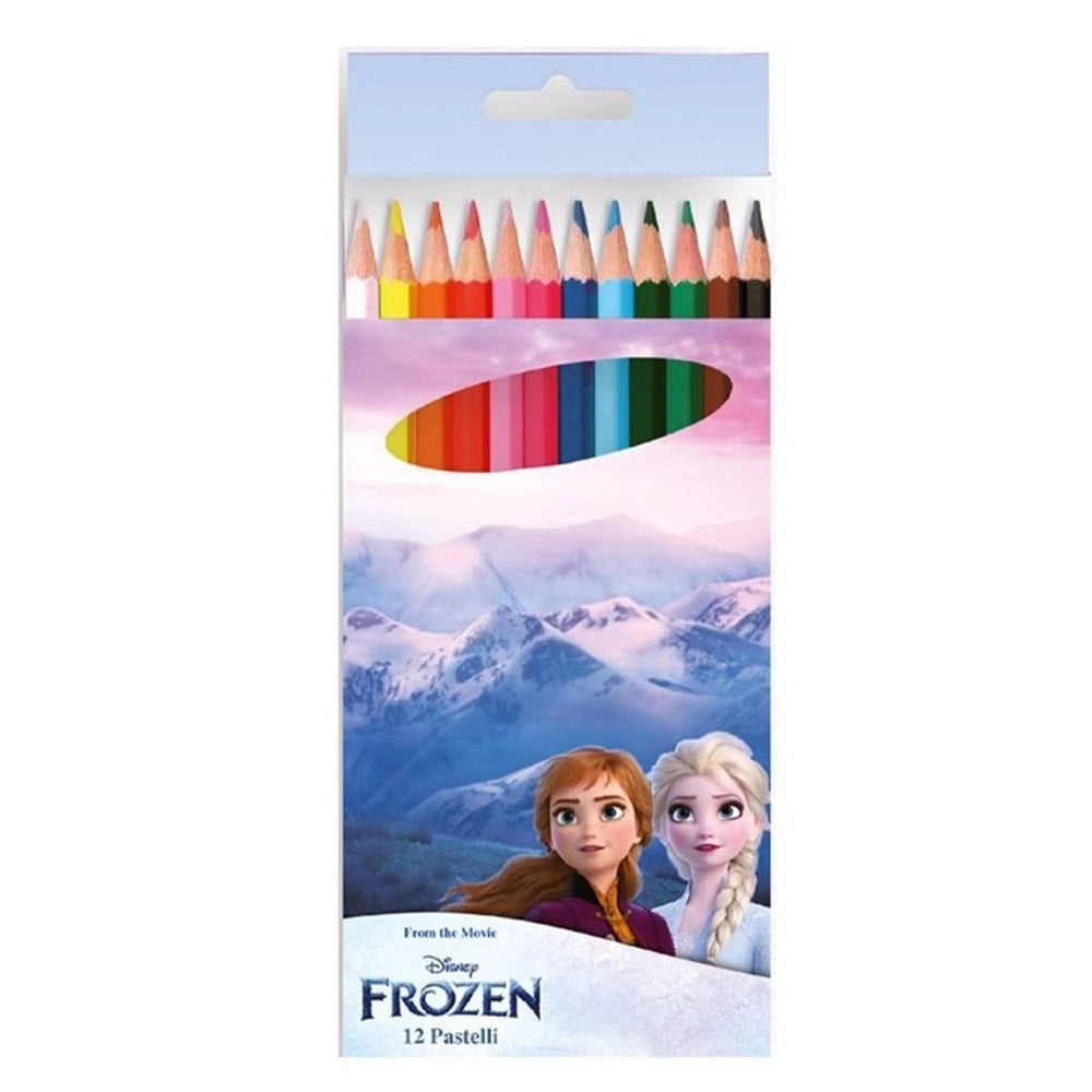 Trade Shop - Set 12 Pastelli Matite Colorate Colori Frozen Disegno Scuola Bambine Cancelleria 953452 -