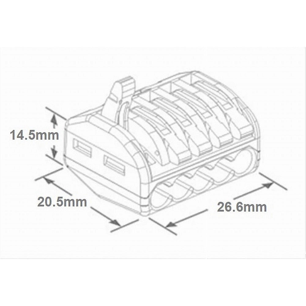 Trade Shop - Confezione Con 6 Pz Connettori Universali Morsetti 5 Poli A 1 Via 32a Mo-5 -