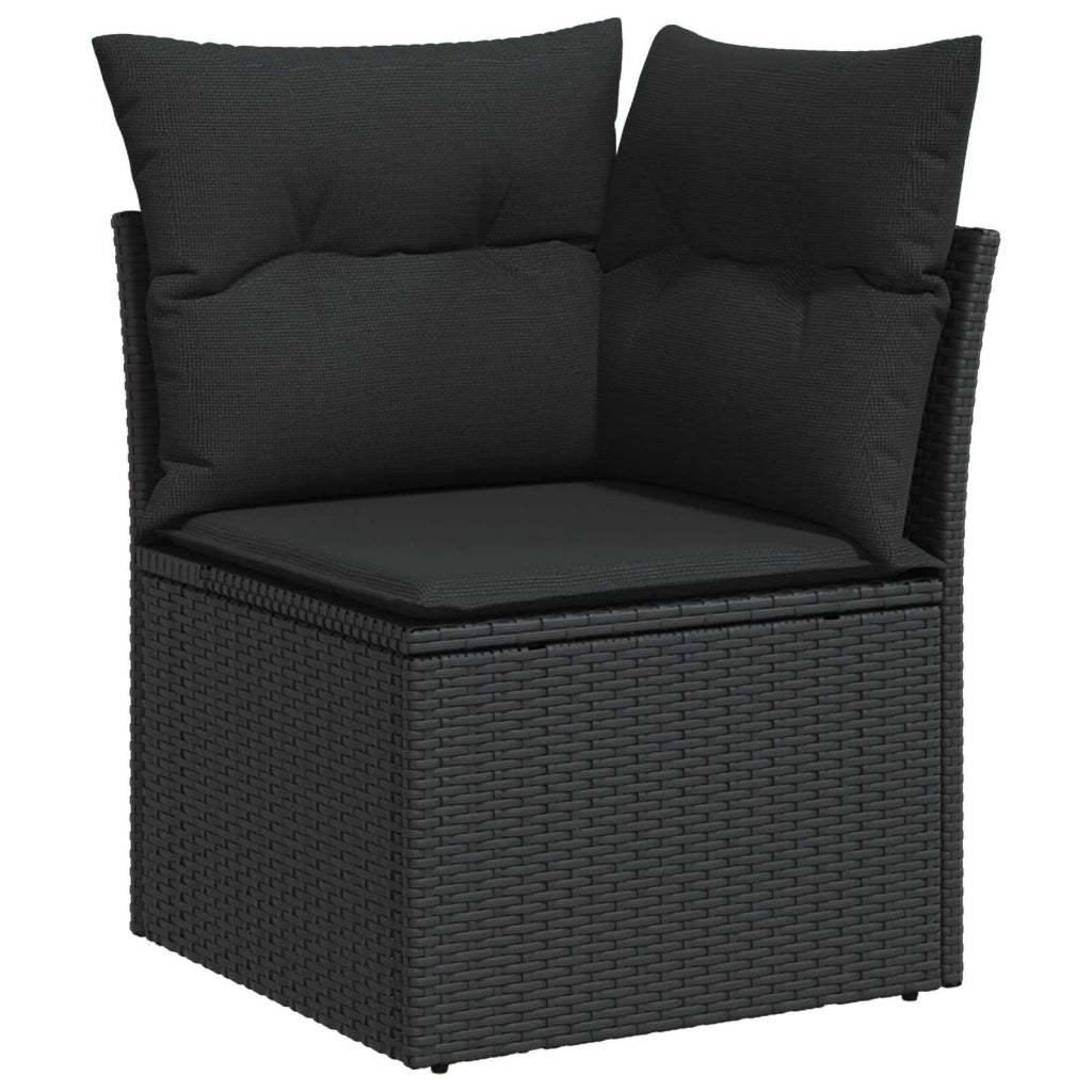 Set Divano da Giardino con cuscino 12 pcs Nero polyrattan 3363539