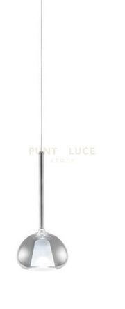 BEBA LAMPADARIO A SOSPENSIONE 3 LUCI LINEARE VETRI PICCOLI CROMO ATTACCO G9 VETRI D.15CM