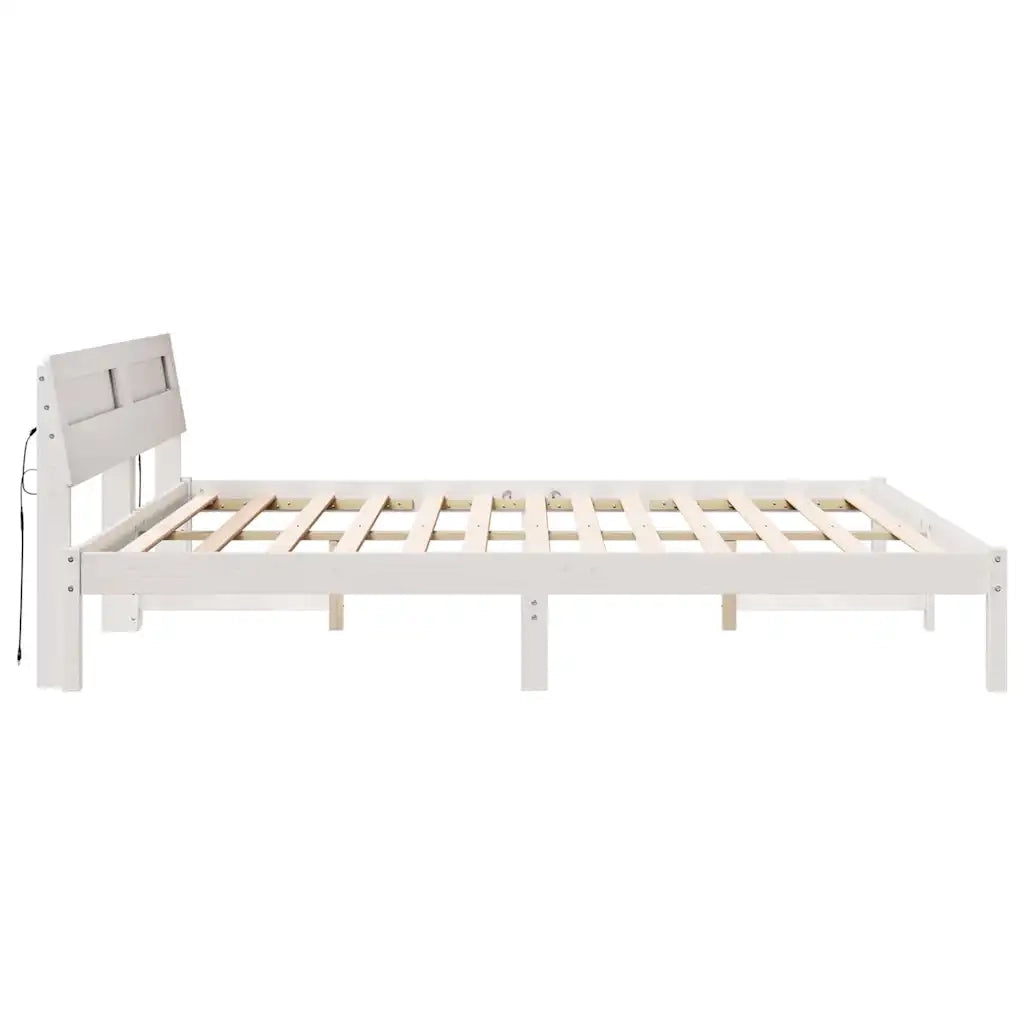 Struttura del letto Bianco 200 x 200 cm Pino massello 3385743