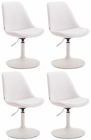 Set di 4 sedie da pranzo Maverick in ecopelle bianco,bianco