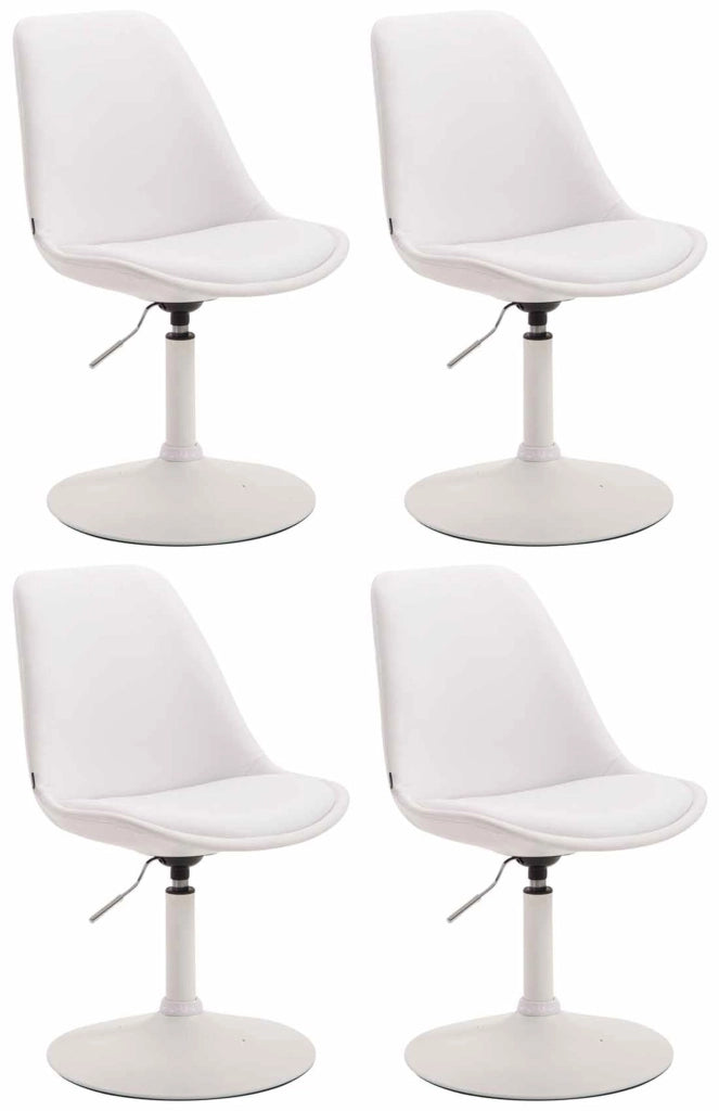 Set di 4 sedie da pranzo Maverick in ecopelle bianco,bianco