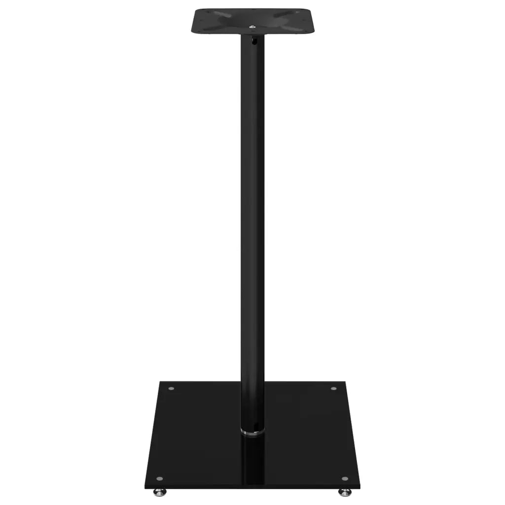 Pedane per Casse 2 pz Nero Vetro Temperato Design a 1 Pilastro CFW4850011
