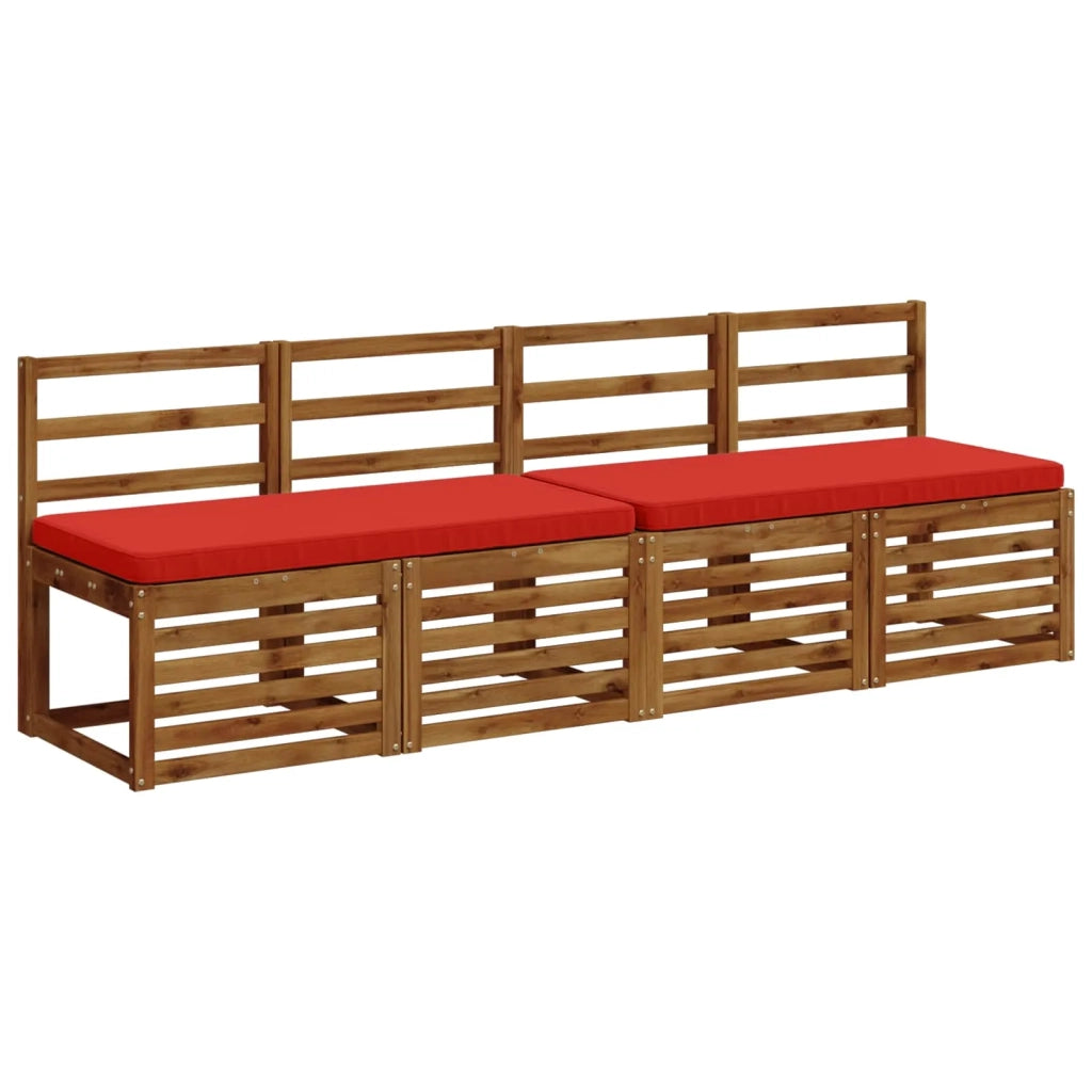 Cuscini per Panchina a 2 Pezzi VUGHT 2 pz 100% Poliestere Rosso 951857