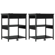 Set di 2 Comodini | Armadio da Notte | Mobiletto da notte Rovere Nero 41 x 31 x 51 cm