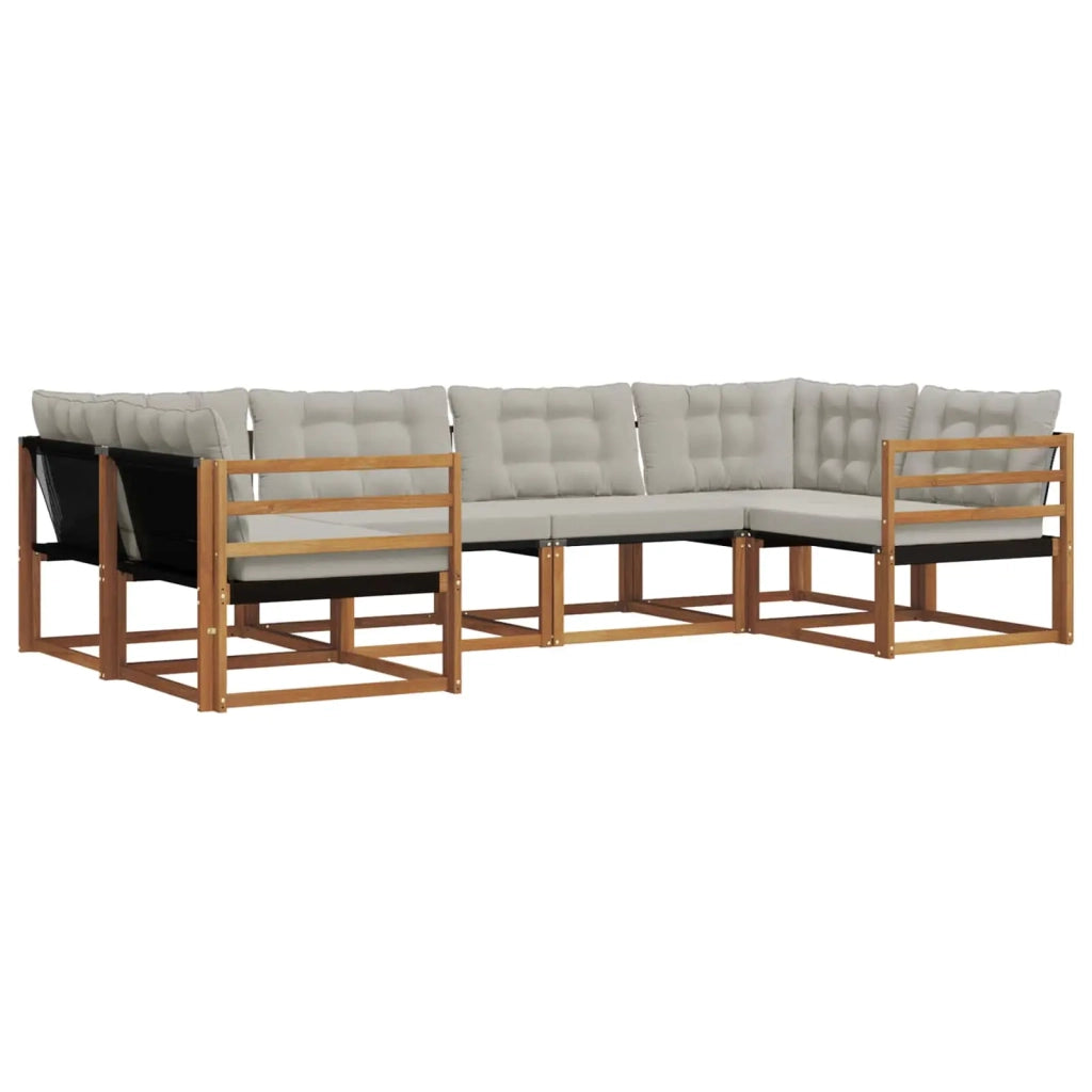 Set di divani da esterno 6 pcs Grigio Naturale e Chiaro 3369782