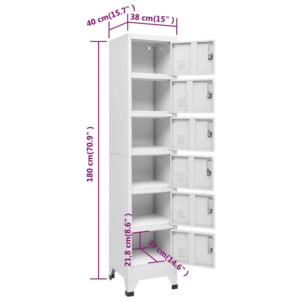 Armadietto moderno con vano contenitore interno 38 x 40 x 180 cm acciaio grigio chiaro 02_0047007