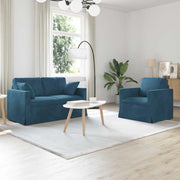 Set di divani 2 pcs Blu 138 x 78 x 80 cm Velluto 3407515