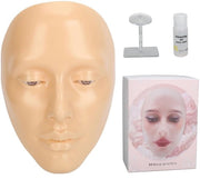 Tavolo di pratica per il viso 5D - Manichino in silicone riciclabile - Tessitura realistica - Standard per stabilità - 20 ml olio per rimuovere trucco