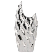 Vaso decorativo per fiori in gres porcellanato argento con motivo a nido d'ape Glamour