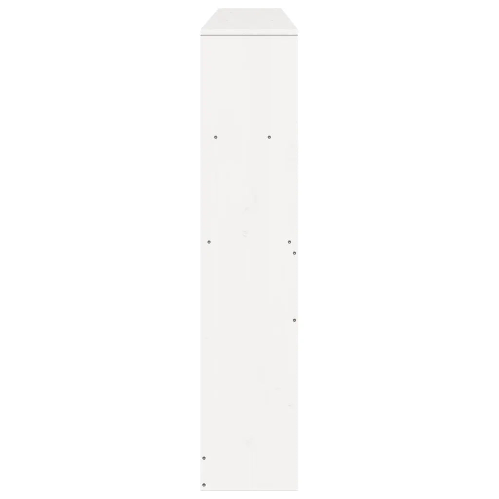 Testiera con Ripiani Bianca 180 cm in Legno Massello di Pino