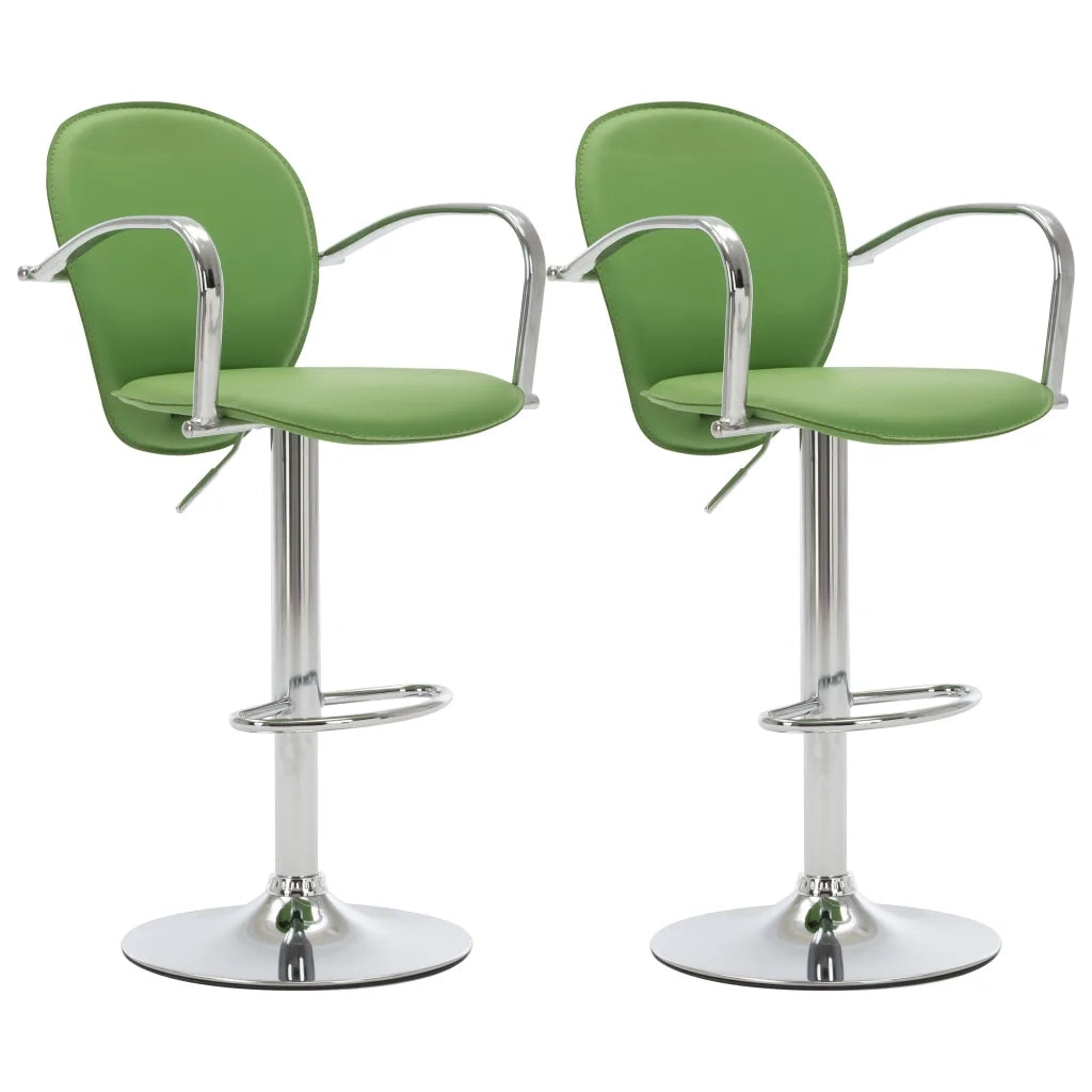 Sgabelli da Bar con Braccioli 2 pz Verdi in Similpelle 249709