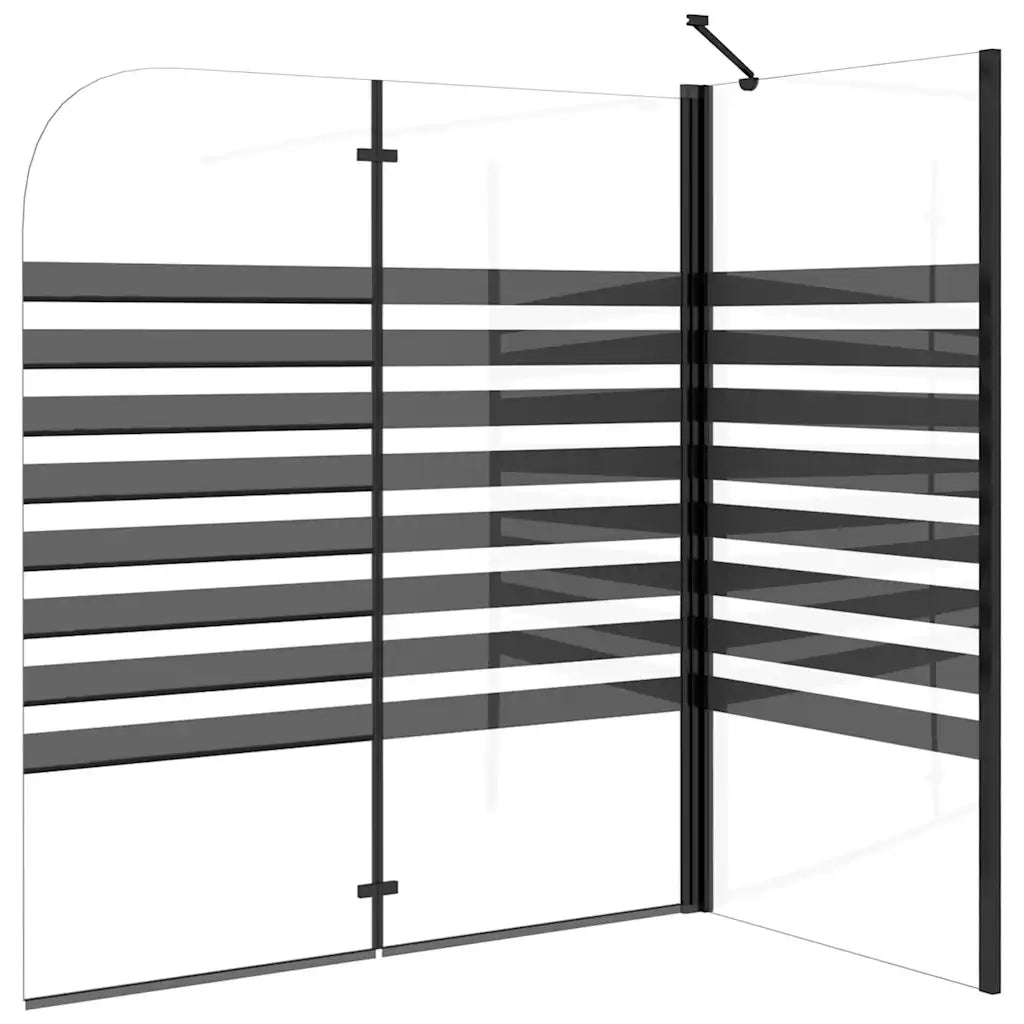 Box Doccia a Strisce 120x68x130 cm in Vetro Temperato CFW3062784