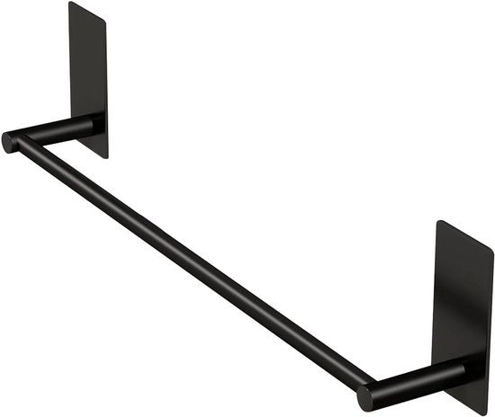 Asciugamano autoadesivo, 40 cm, acciaio inox nero opaco per bagno e cucina