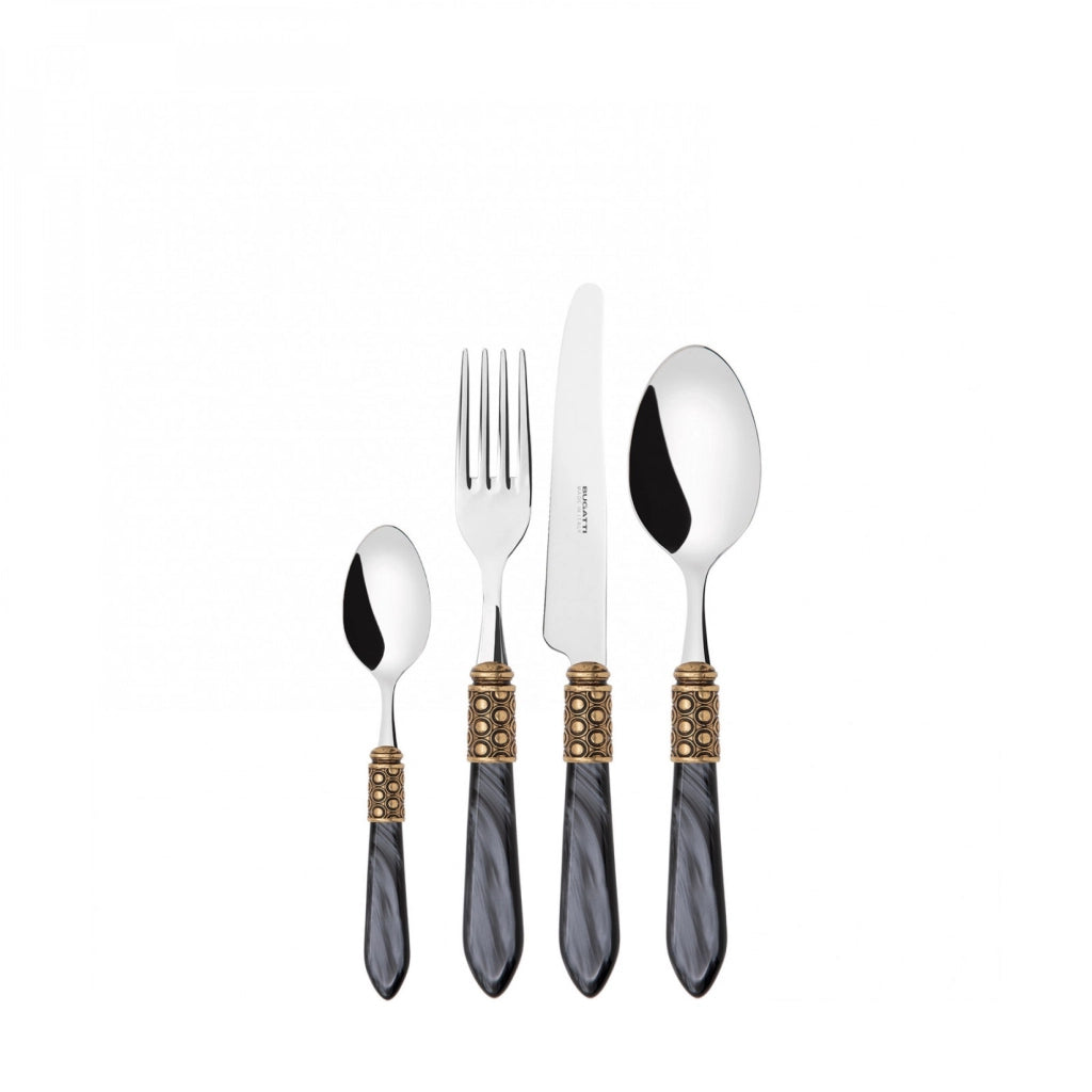 OPTICAL Ghiera Dorata, Posate Set 24 Pz, Scatola Compact, Casa