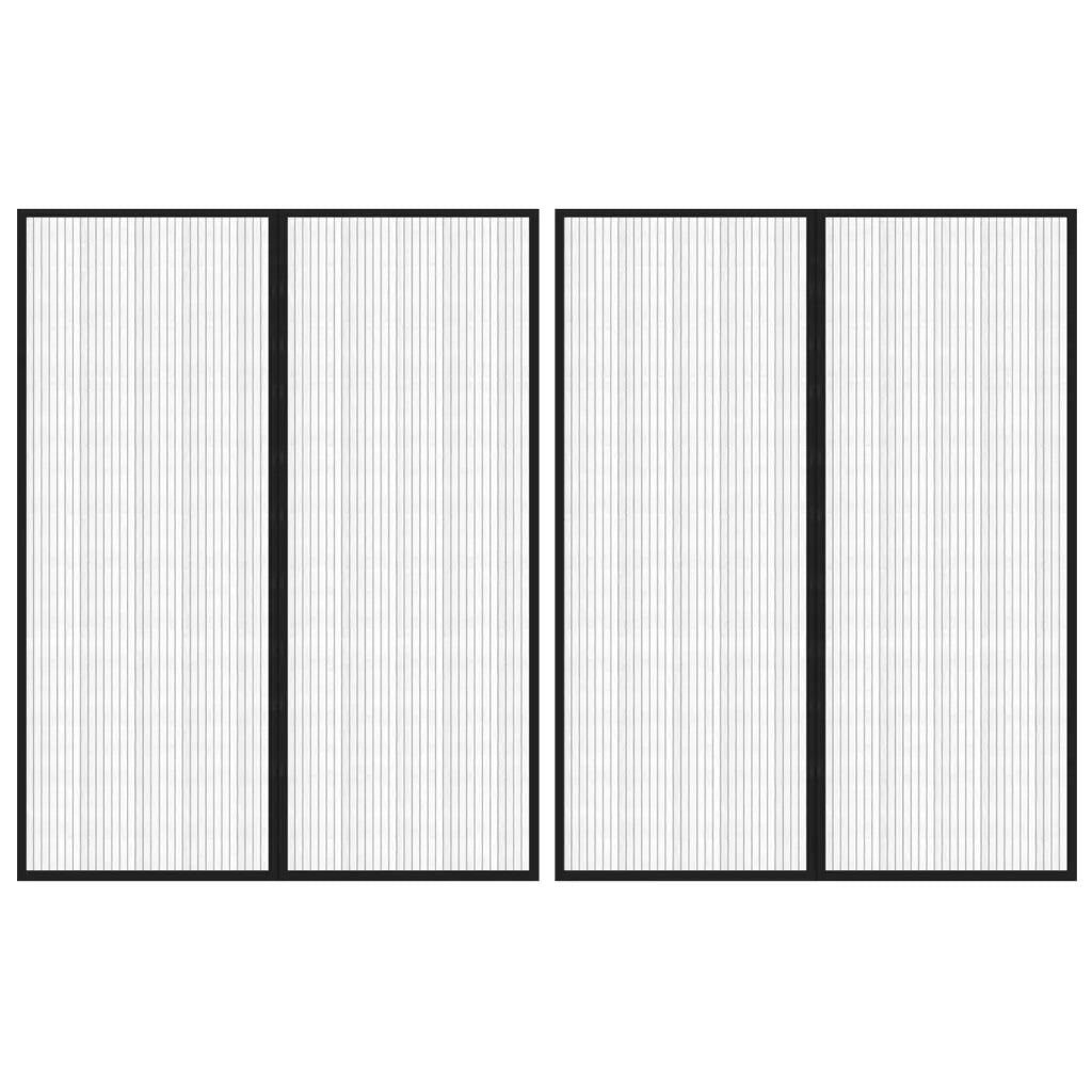 Tende Antimosche per Porta 2 pz con Magneti Nere 230x160 cm  cod mxl 70061