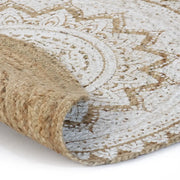 Tappeto in Juta Intrecciata con Stampa 180 cm Rotondo 343587