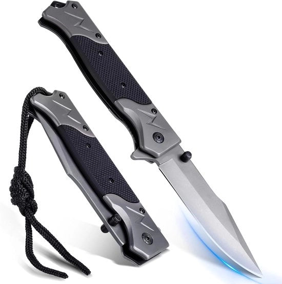 Mes da unghia da sopravvivenza portatile con chiusura a molla a doppia elica e clip di chiusura, con superficie antiscivolo