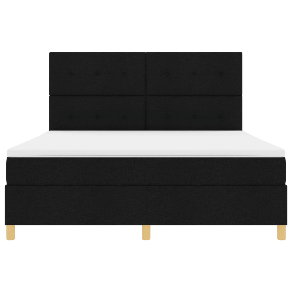 Letto a molle con materasso e LED nera 180x200 cm Tessuto