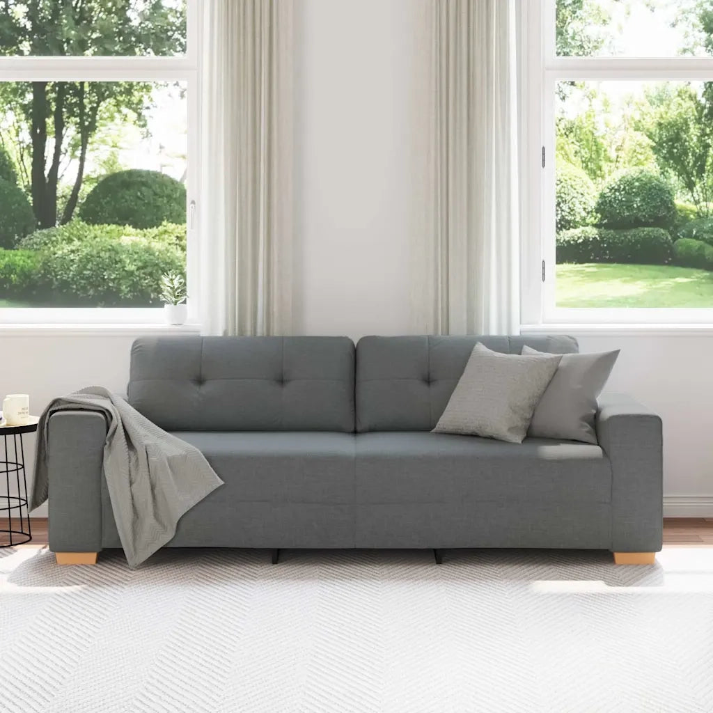 Divano a 3 posti Grigio Scuro 220x78x80 cm in Tessuto 4105089