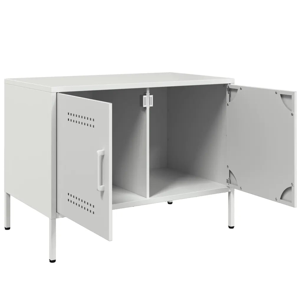 Mobili TV 2pz | Armadietto TV | Mobile Porta TV Bianchi 68x39x50,5 cm in Acciaio