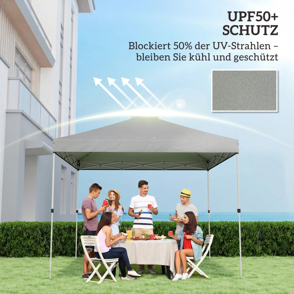 Copertura per gazebo 3x3 m ¨C zephmum ¨C grigio chiaro UV50+ impermeabile