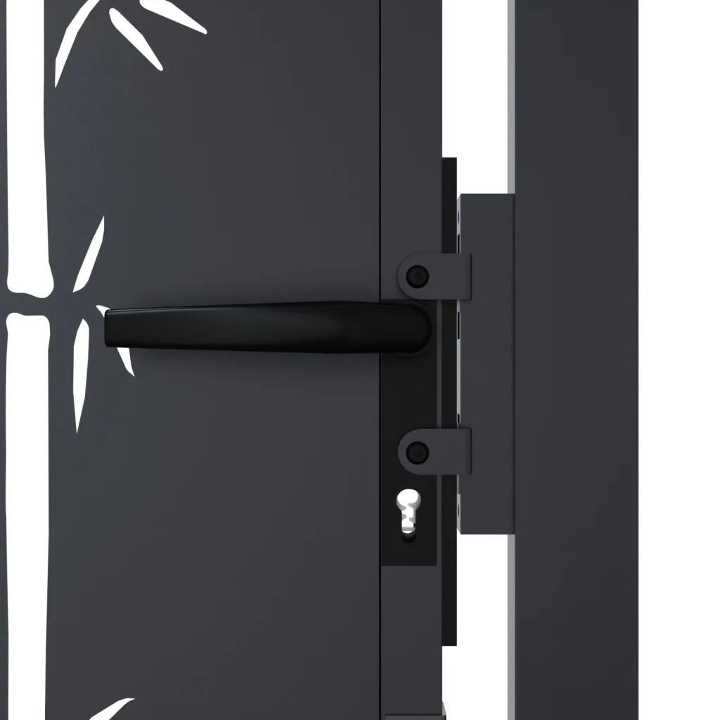 Cancello Giardino-Porta da giardino Antracite 105x130 cm in Acciaio Design Bamb¨´