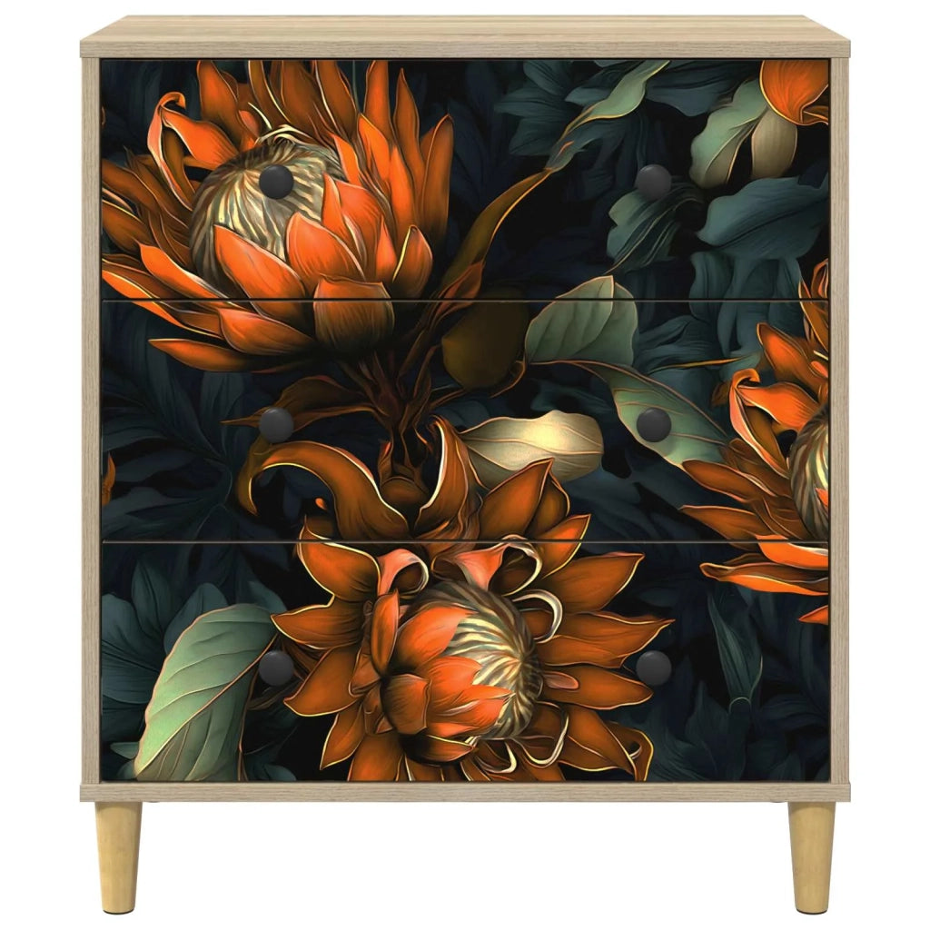 Cassettiera LOCHEM Stampa arancione 66 x 36,5 x 75 cm Sonoma 8007350