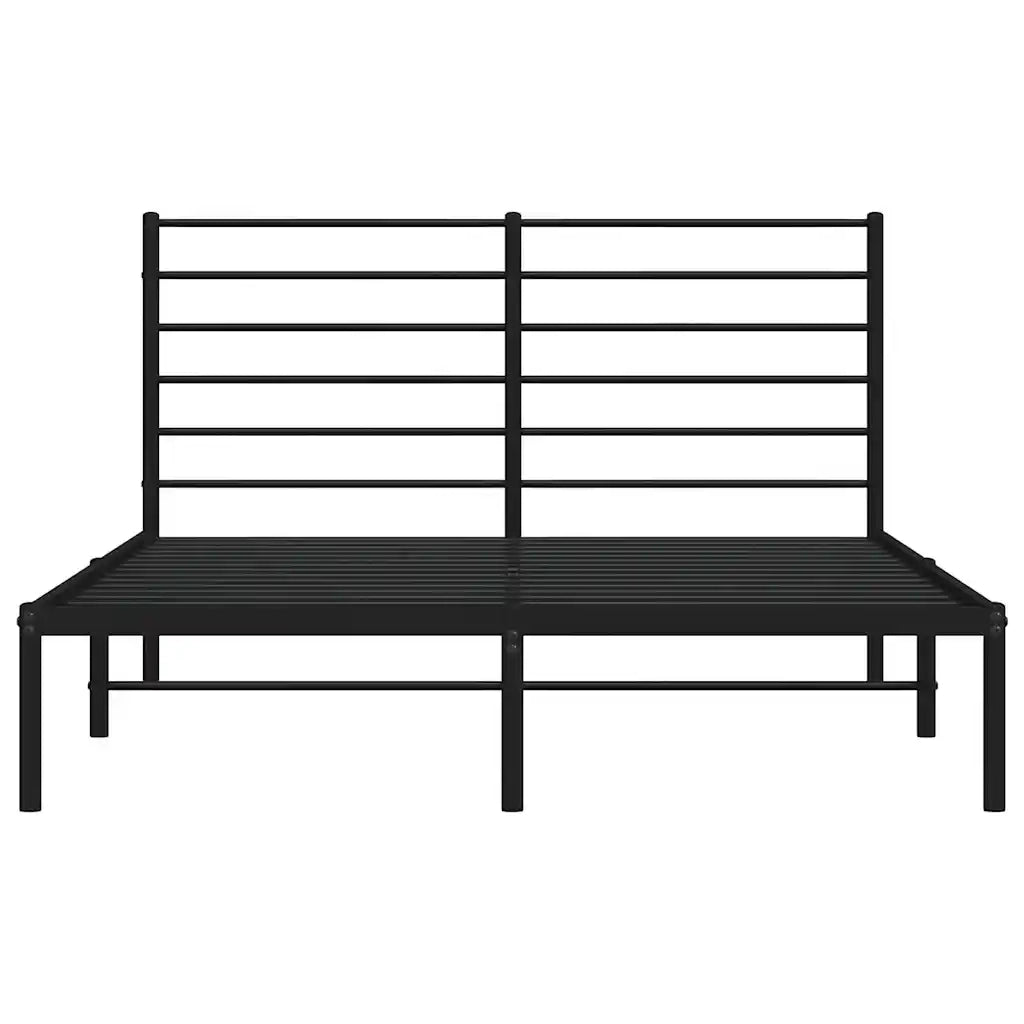 Giroletto con Testiera-Struttura Letto con testiera in Metallo Nero 120x190 cm 529927