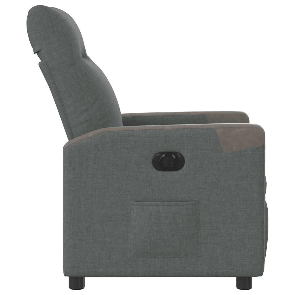 Poltrona | Sedia Relax Elettrica Reclinabile Grigio Scuro in Tessuto