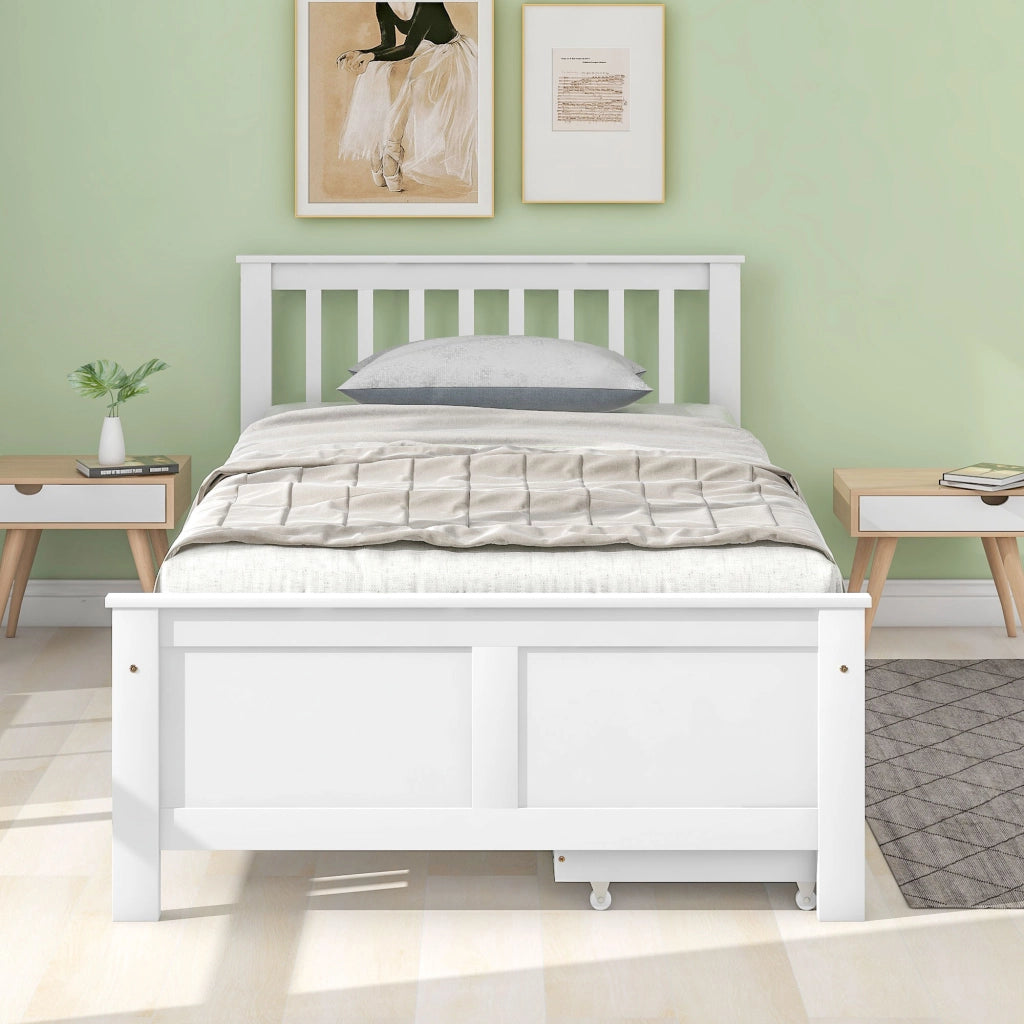 letto in legno massello bianco 90 x 200 cm