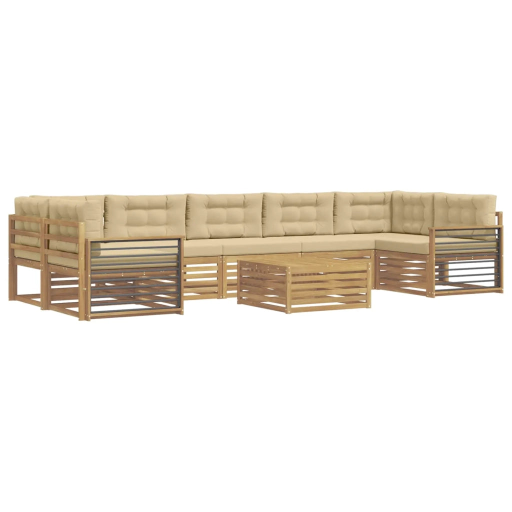 Set di divani da esterno 8 pcs Bianco e Beige 3390218