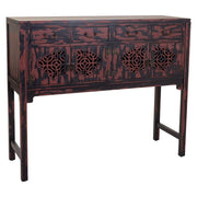 Mobile da ingresso in legno rosso 120x40x102h