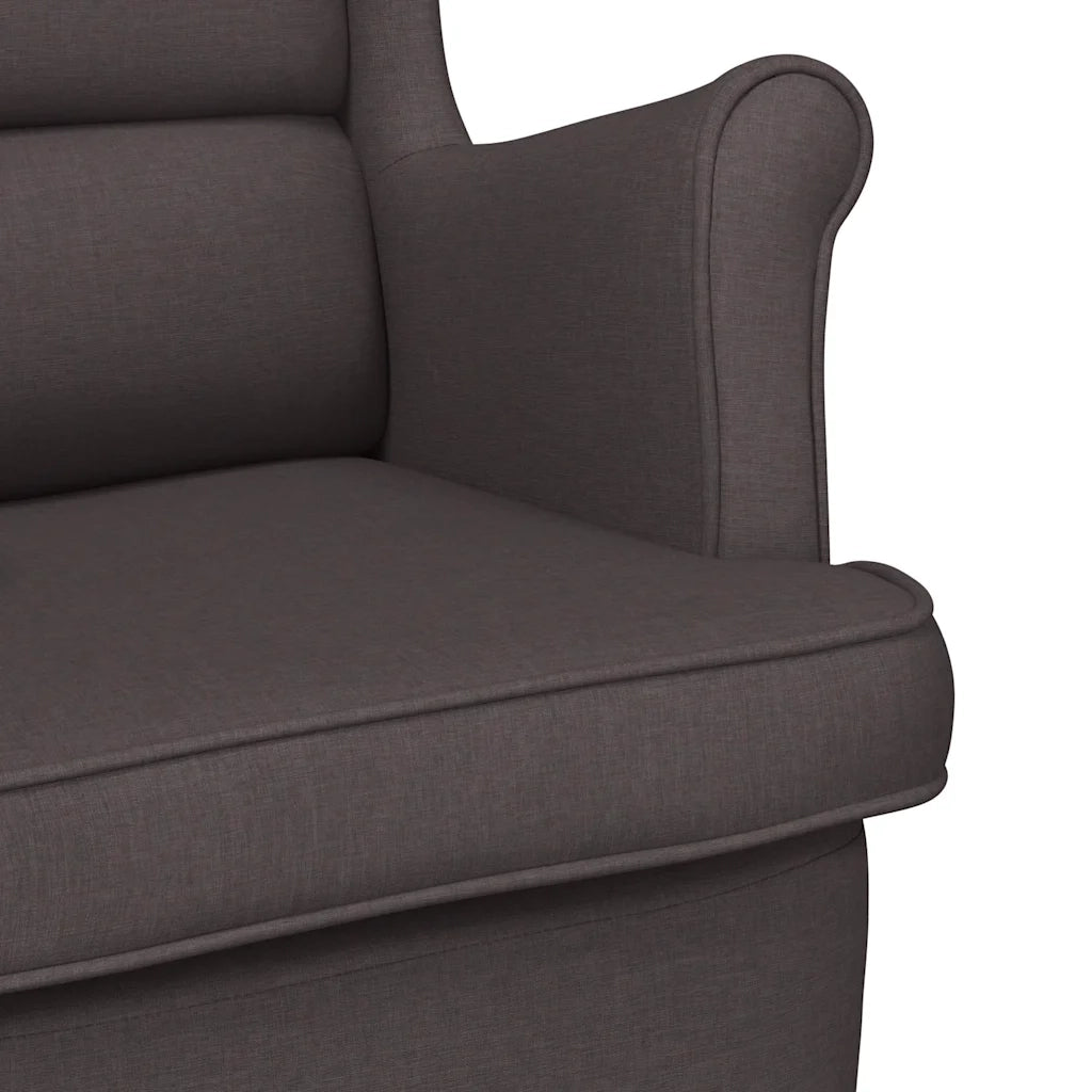 Sedia a Dondolo Marrone Scuro 74x90x102 cm in Tessuto 4016923