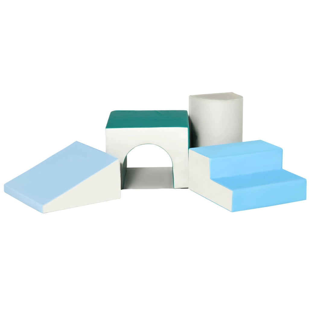 Set 4 Blocchi Costruzioni Morbide Modulabili per Bambini Multicolore