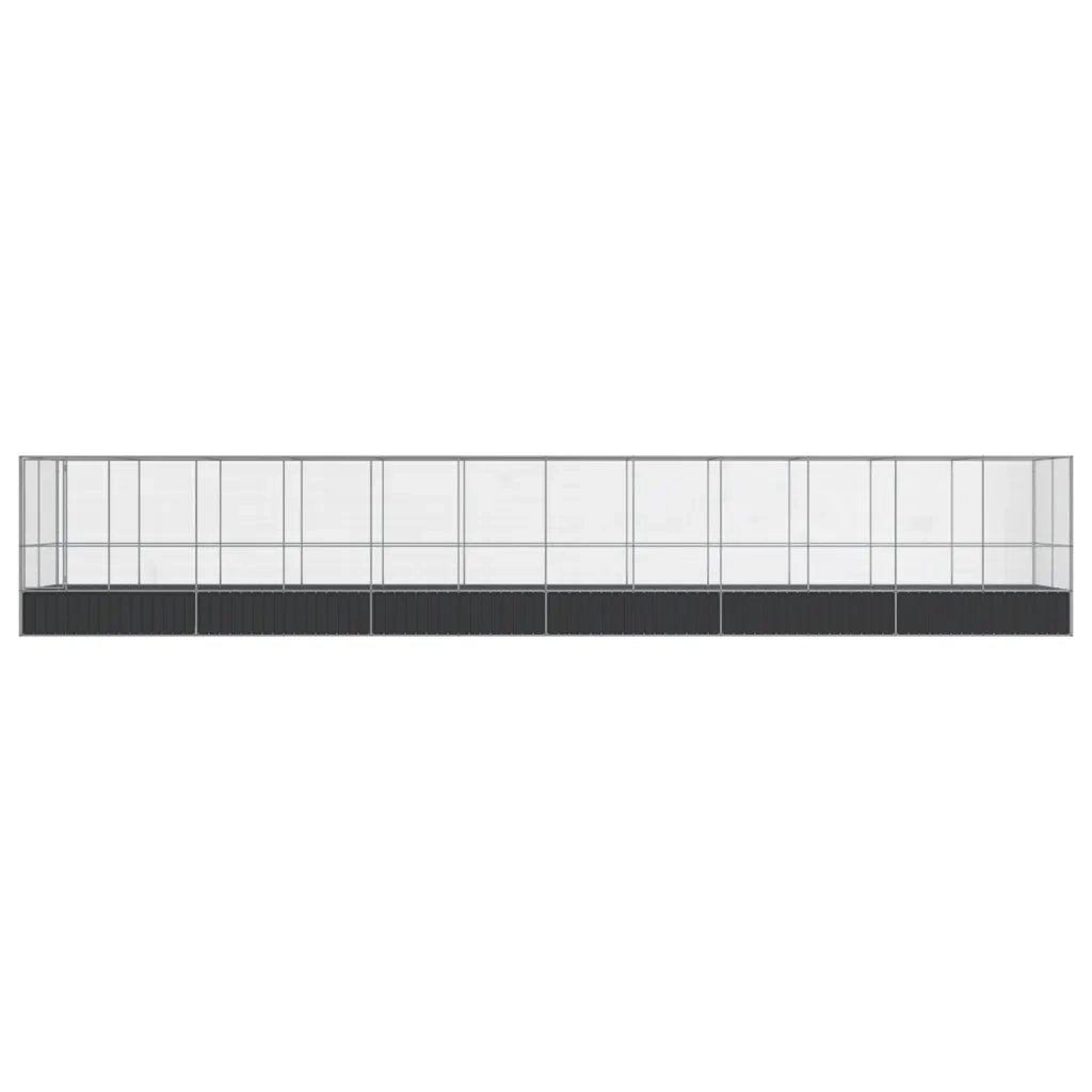 Voliera con Estensione Argento 1246x207x212 cm in Acciaio 3214276