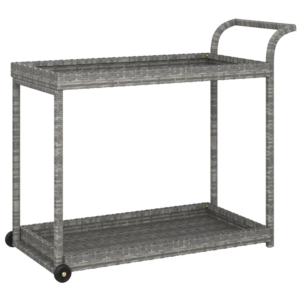 Carrello da Bar Grigio 100x45x83 cm in Polyrattan CFW9427647