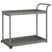 Carrello da Bar Grigio 100x45x83 cm in Polyrattan CFW9427647