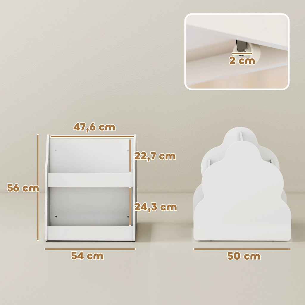 Libreria bambini con ruote ¨C zephmum ¨C Bianco 54x50x56 cm