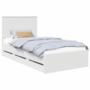 Letto singolo | Letto per adulti | Struttura del letto Bianco 100 x 200 cm Legno Ingegnerizzato