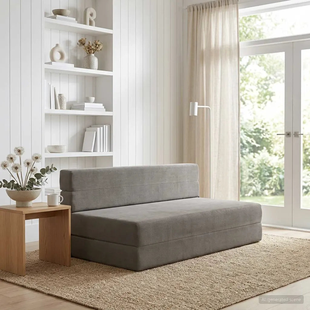 Divano Letto Pieghevole Grigio Chiaro 152 x 86,5 x 60 cm 900131