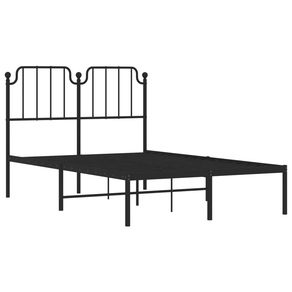 Giroletto con Testiera in Metallo Nero 120x190 cm