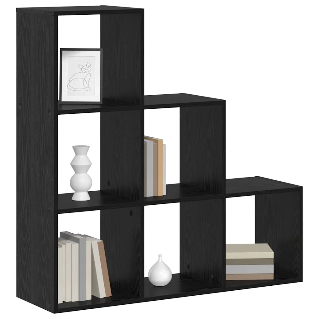 Libreria divisoria-Scaffale per Libri-Mobile di Stoccaggio Rovere Nero 99 x 29 x 99 cm
